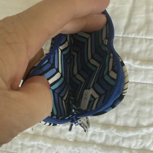 2 Vera Bradley Coin Purses BLUE BAYOU &‎ Half Moon Retro Prep Plaid Floral - Picture 3 of 9